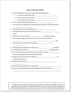 class 2 review sheet